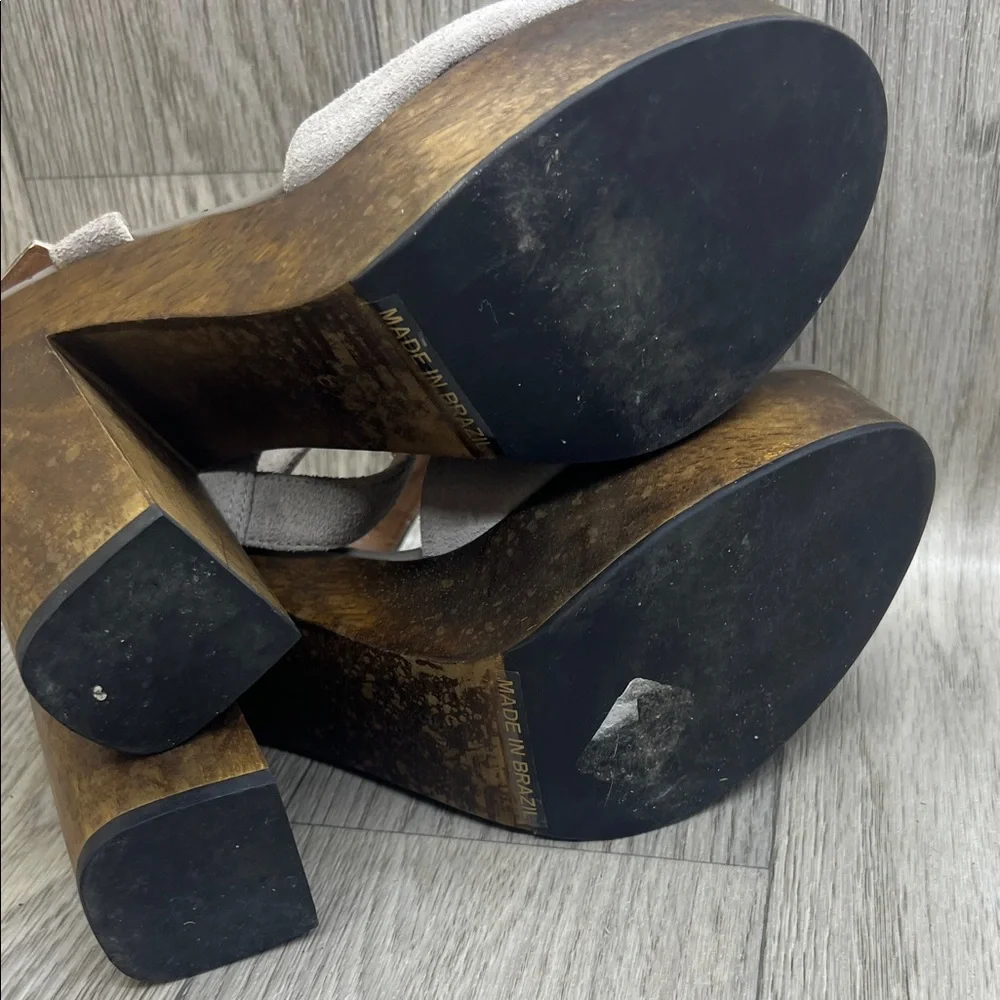 Lulu's Cream and Brown Platform Heels